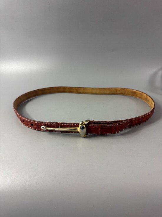 Vintage Carlisi Genuine Crocodile Leather Women\'s Belt, Size M main image 14